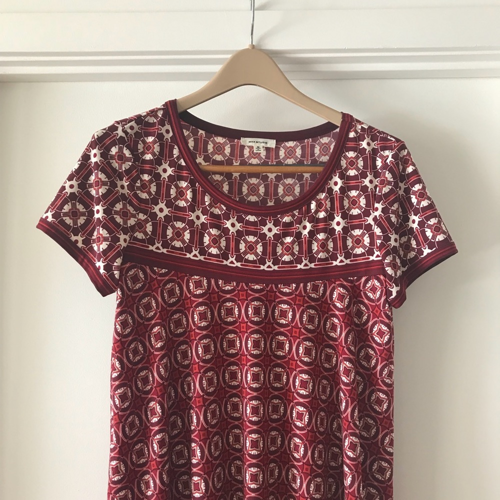 Max Studio Red Patterned Dress